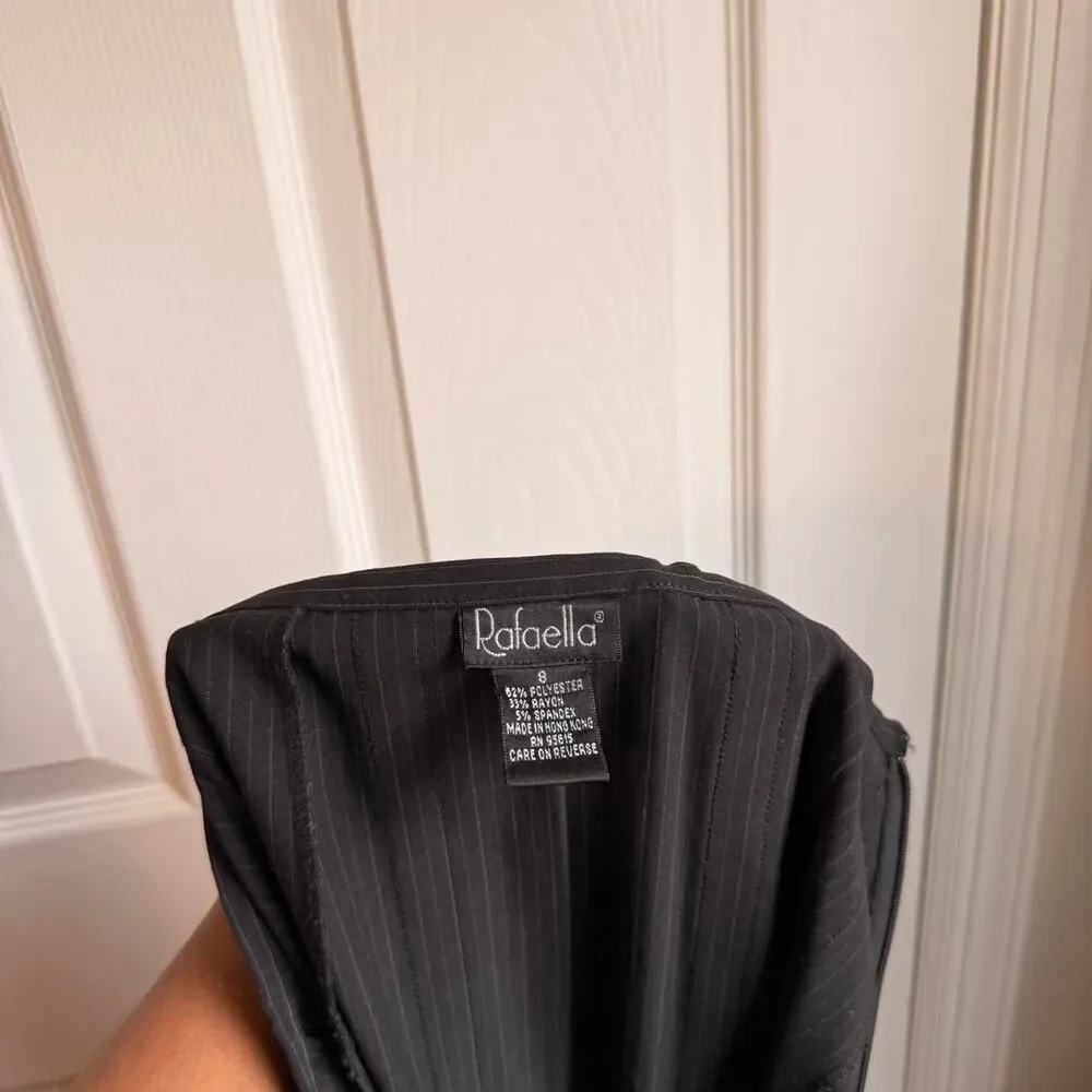Y2K Minimalist Officesiren Pinstripe Pleated Midi Skirt  Size 8